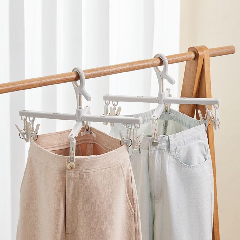 

Rotatable Pants Drying Rack Telescopic Clothes Hangers New Socks Hangers with Clips