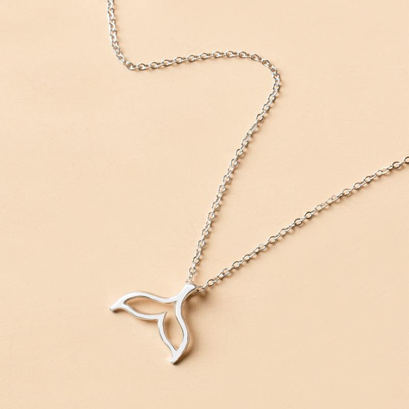 Mermaid Necklace Alloy Jewelry Versatile Dolphin Tail Pendant Niche Light Luxury Women's Necklace