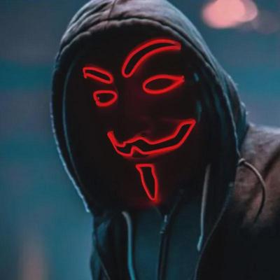 Luminous V for Vendetta Party Mask - Creative EL Line for Night Events
