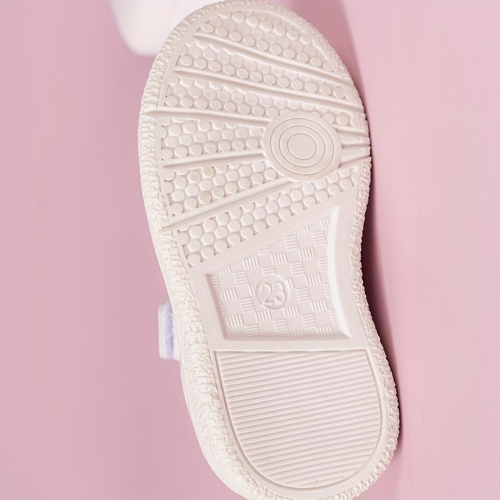 [Slip-Resistant | Comfortable] Slip-Resistant, Comfortable Youngsters' Butterfly Sneakers - Lace-Up Casual Shoes with Closure, White Low-Top Design