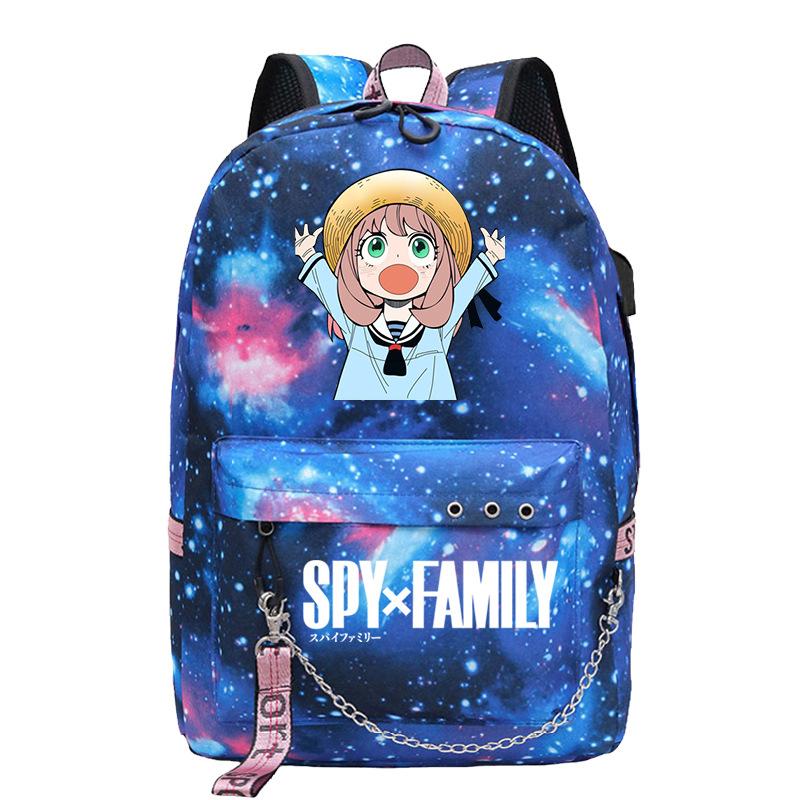 Spy Playhouse Ania Around Cute Printed Multifunctional Backpack Chain Ribbon Backpack Student School Bag