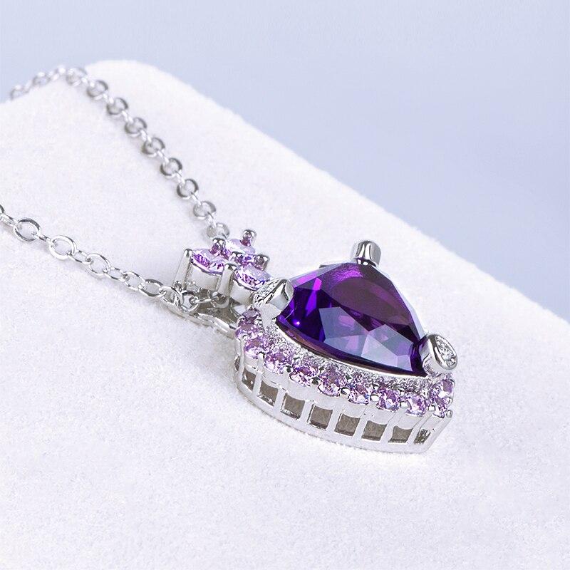 BELLA BOX Luxury Heart Pendant Necklaces For Women Purple Fashion Wedding Engagement Jewelry