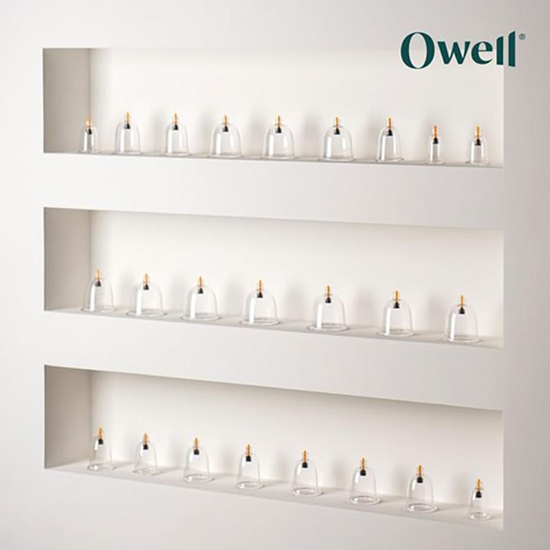 Owell Premium Cupping Therapy Set – 12 Cups with Hose and Hand Pump, Korean