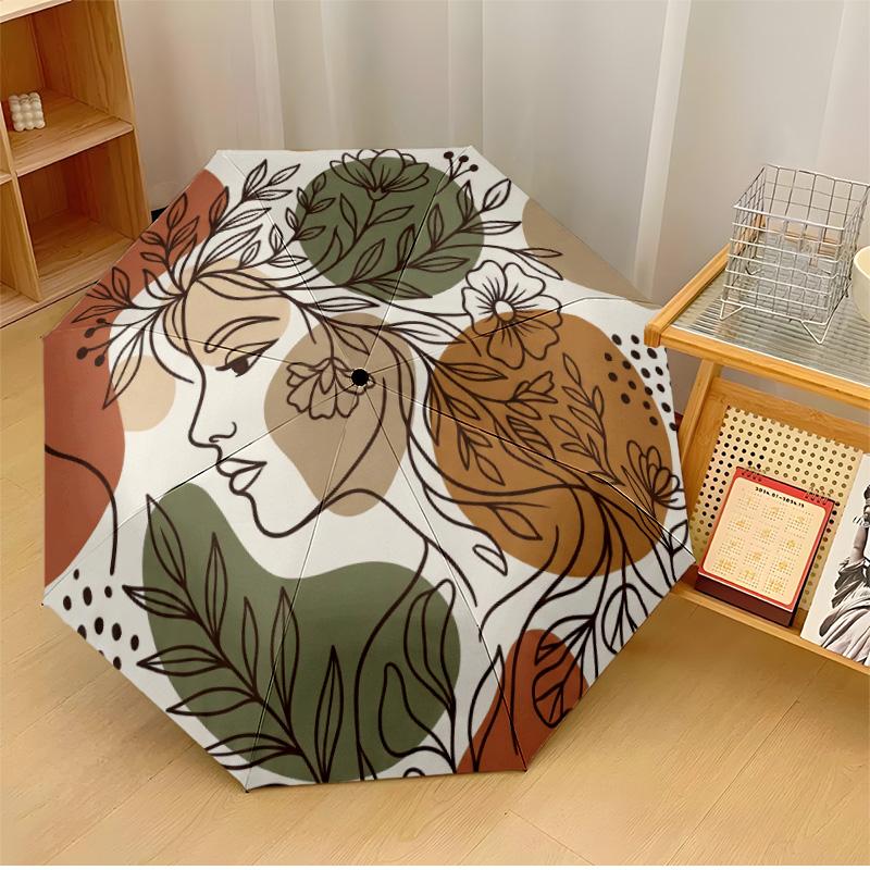 Mystischer Pilzgarten Thema Automatischer Regenschirm Kompakt 8-Rippen-Design Stabile Konstruktion Langlebiger Schirm Stilvolles Accessoire