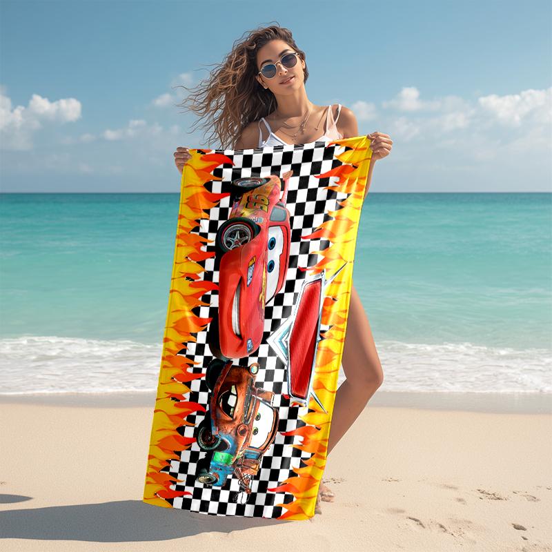 Lightning McQueen Beach Towel Outdoor Camping Beach Towel for Vacation Swim Outdoor Pool Absorbent Bath Towel