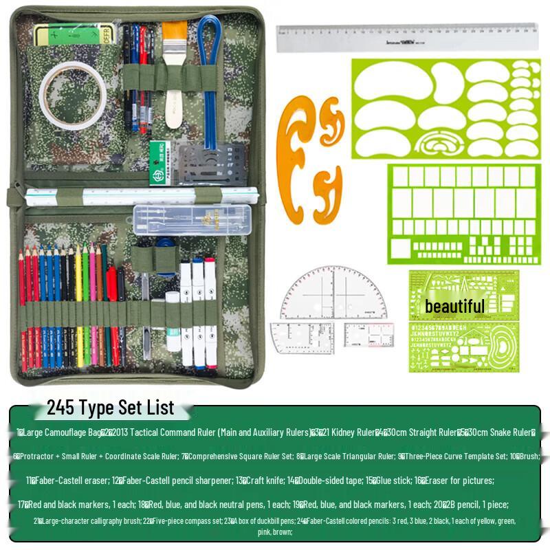Military Topographic Charting Tool Set