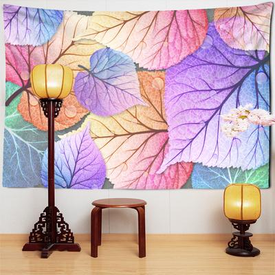 Krāsains lapu gobelēns pie sienas 3D druka Boho Psychedelic Hippie Tapiz mākslas siena Mājas estētika Istabas dekors