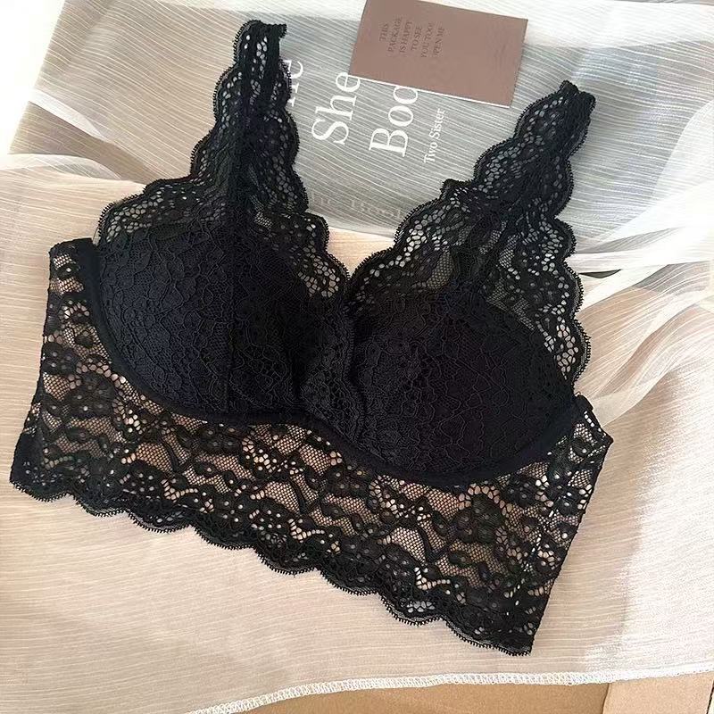 Sexy Lace Beautiful Back Bra Summer Thin Big Chest Small 1111 New Popular No Steel Ring Bra