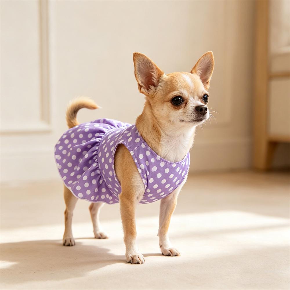 Vestido Falda Perro Cachorro Delgado Verano Estampado de Puntos Vestidos para Mascotas Perros Pequeños Yorkshire Chihuahua mascotas Ropa vestidos para perros