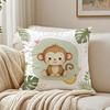 Cute AnimalPrinted Pillow Case Breathable Organic Short Plush Cushion Covers Machine Washable WrinkleResistant Soft Durable