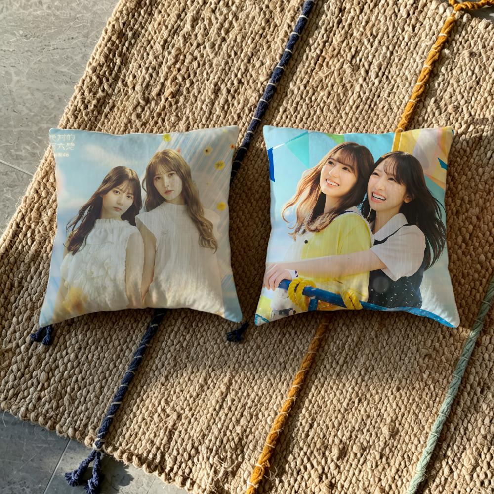 H-Hinatazaka46 Cushion Cover Fabric Soft Furnishing,Pillowcase, Cushion Cover, Sofa Pillow, Home Decoration