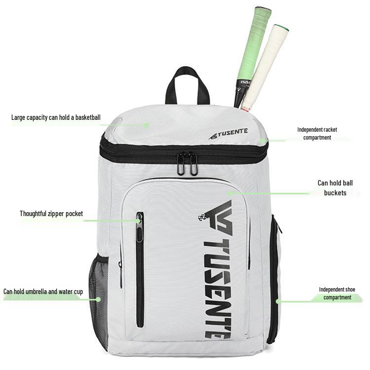 Unisex Lightweight Badminton Racket Bag with Shoe Compartment & Laptop Pocket - Large Capacity for Short-Distance Outdoor Travel