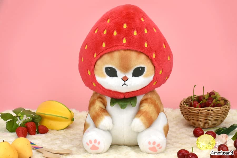Mofusand Fruit Cat Plush Toys Shark Cat Shrimp Cat Strawberry Big Mofusand Approx. 30cm