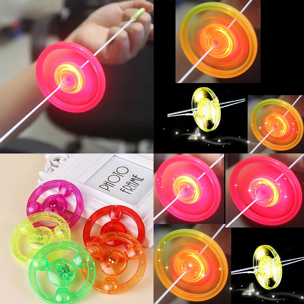 Colorful Plastic Spin Led Light Flying Saucer Kids Outdoor Classic Toys A
