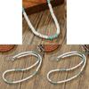 Bohemian Natural Artificial White Turquoise Necklace With Handmade Geometric Pendant For Women And Men