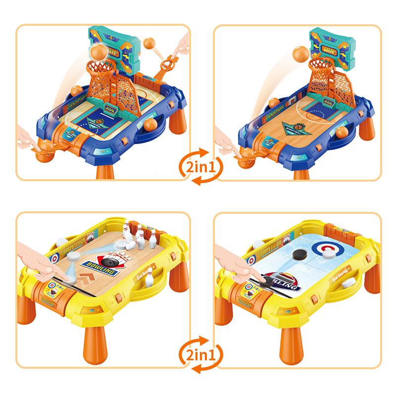 Dětský pinball basketbal fotbal hrací stůl 2v1 stolní hry sportovní míče hračky