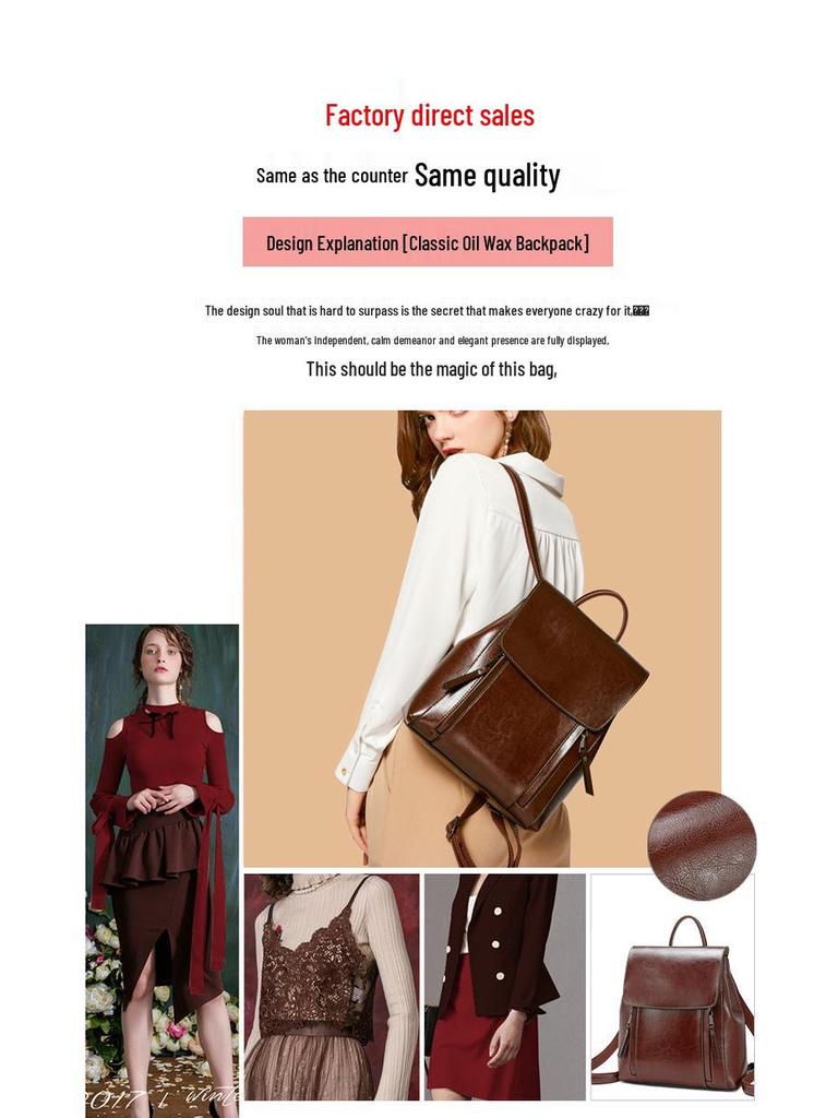 Zaino Retrò da Donna in Vera Pelle 2026 - Nuova Tendenza Moda, Borsa da Scuola ad Alta Capacità