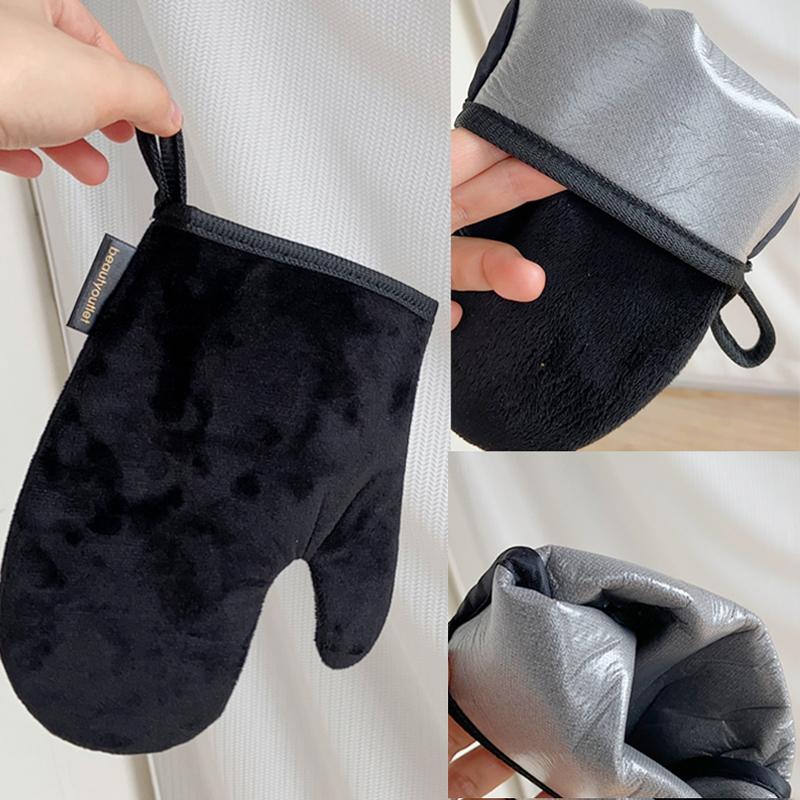 Rukavice na tělové mléko, samoopalovací rukavice, oboustranné, zabraňuje lepkavým rukou, aplikátor, rychleschnoucí flockovací rukavice, aplikátor na make-up