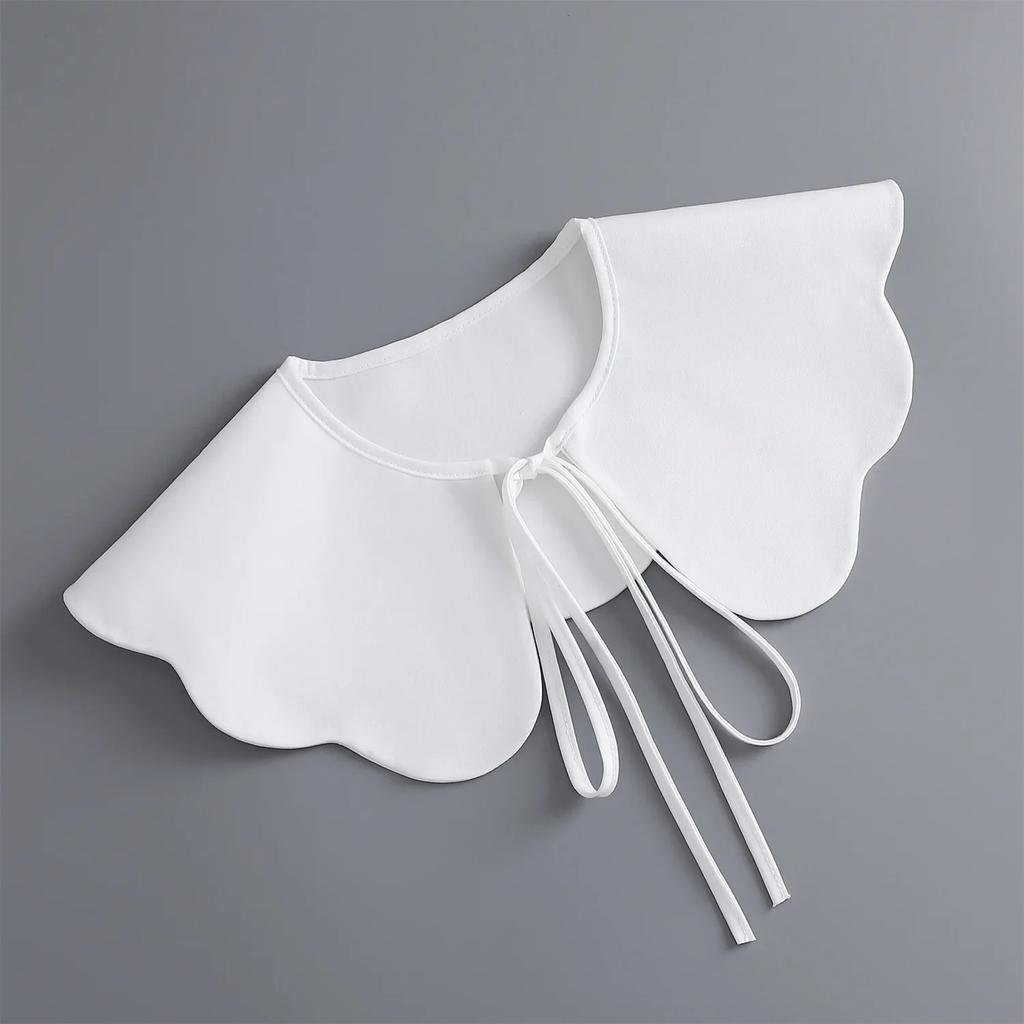 Damskie Białe Sztuczne Kołnierzyki Peleryna Szalik Damskie Bluzki Topy Fałszywy Kołnierzyk Szal Ozdoba Szyi Koszula Odpinane Kołnierzyki Fuax Cols