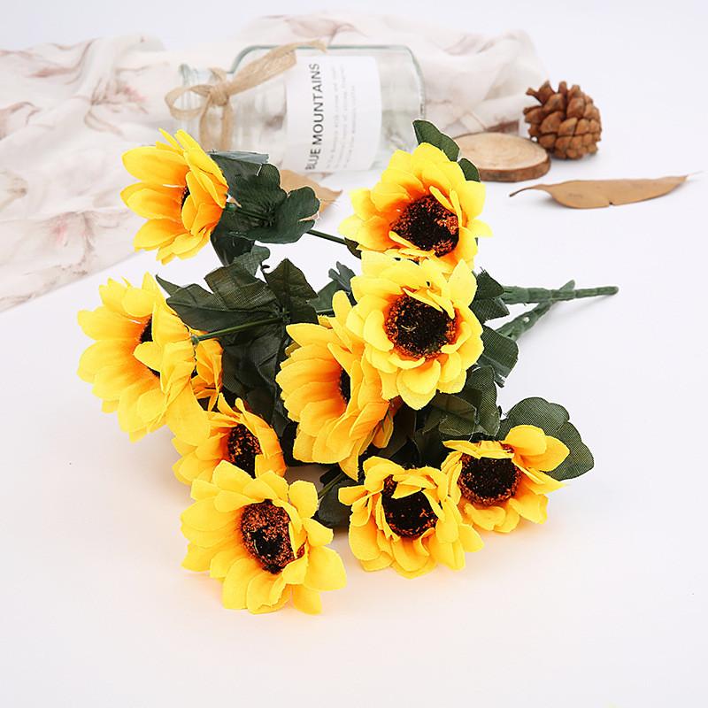 Sunflower Artificial Flower Bouquet Ornament For Wedding Decor And Display Home
