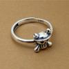 BOCAI New S925 Silver Skull Ring for Men and Women Retro Fine Silver Jewelry Hip-Hop Punk Cartoon Little Pirate