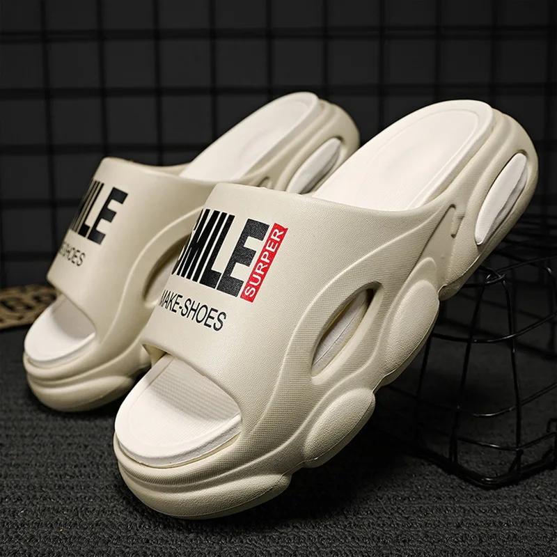 Fashion Slippers Platform 5cm Men Soft Air Cushion Slippers Eva Women'S Slippers Fashion Flip Flops Outdoor Shoes Summer Sandals