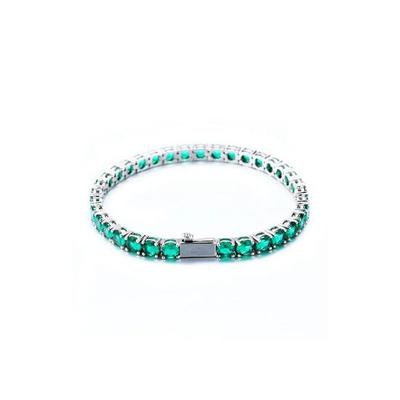 Tennisarmband mit Smaragdstein in Weißgold 5 mm Geschenk für den besten Freund Hochzeitstag Geburtstag Vatertag Valentinstag Geschenk für Ehemann