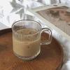 Glass Drinkware 320ml Coffee Mugs Transparent Glass with Handle Tumbler for Home Striped Cup Water Bottle for Women Coffee Cups