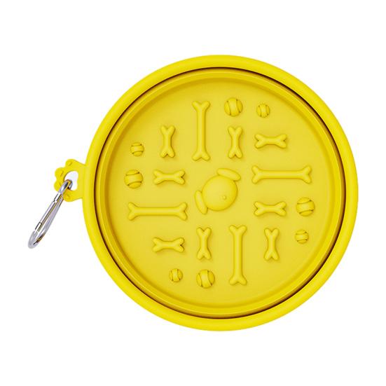 Foldable Pet Bowl Portable Slow Feeder Bowl with Suction Cups Non-Slip Silicone Collapsible