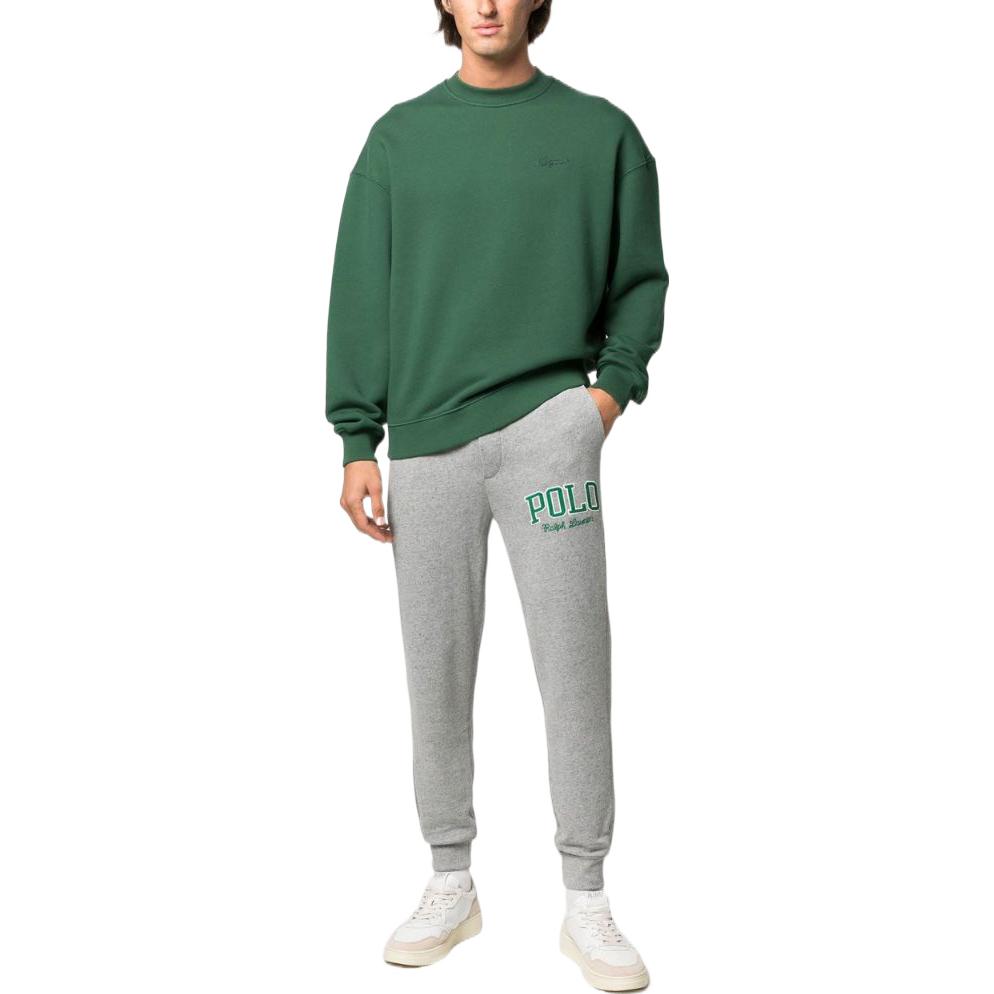 Polo Ralph Lauren FW22 Logo Print Lace-Up Knit Joggers Men Joggers Gray 710878607-003