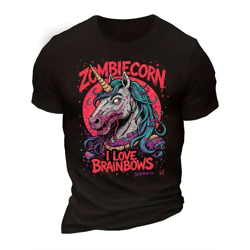Zombieicorn T-Shir 1pc Yunlong Flying Picture Pattern unisex's T-Shirt, Casual, Sports, Holiday Clothing Plus Size, PLUS SIZE