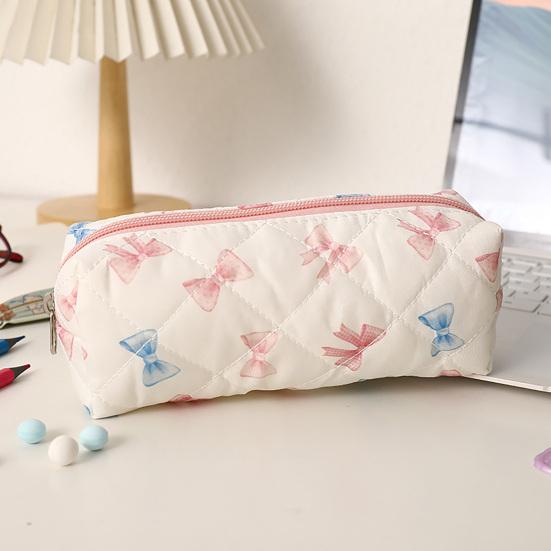 Jijijing Bow/Floral Pencil Case, Large Capacity Pouch, Waterproof Stationery Perfect Gift for Students Kids And Friends