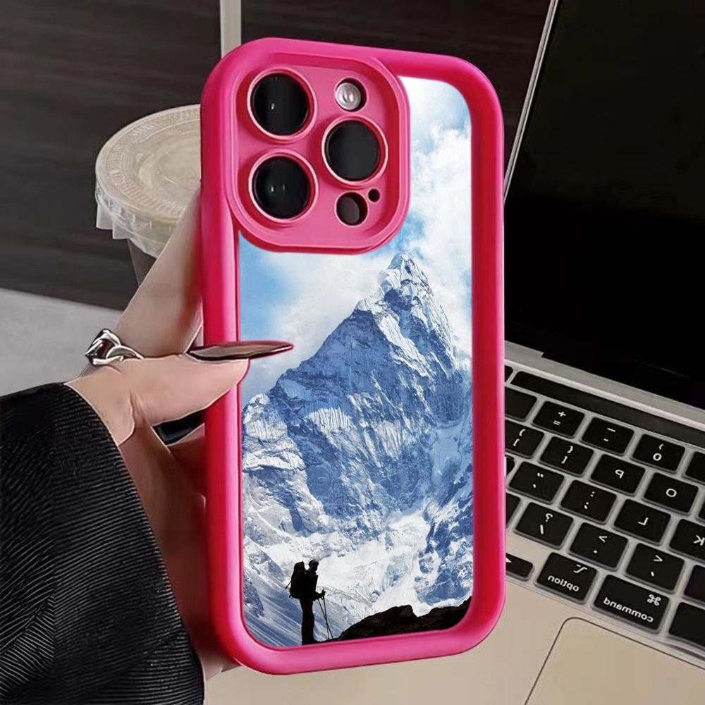 LZ25 Mountain Peak Forest Snow Silicone Phone Case for iPhone 11 13 14 15 16 Pro Max 7 8 16 Plus 12 Mini XS Max XR Shockproof Back Cover