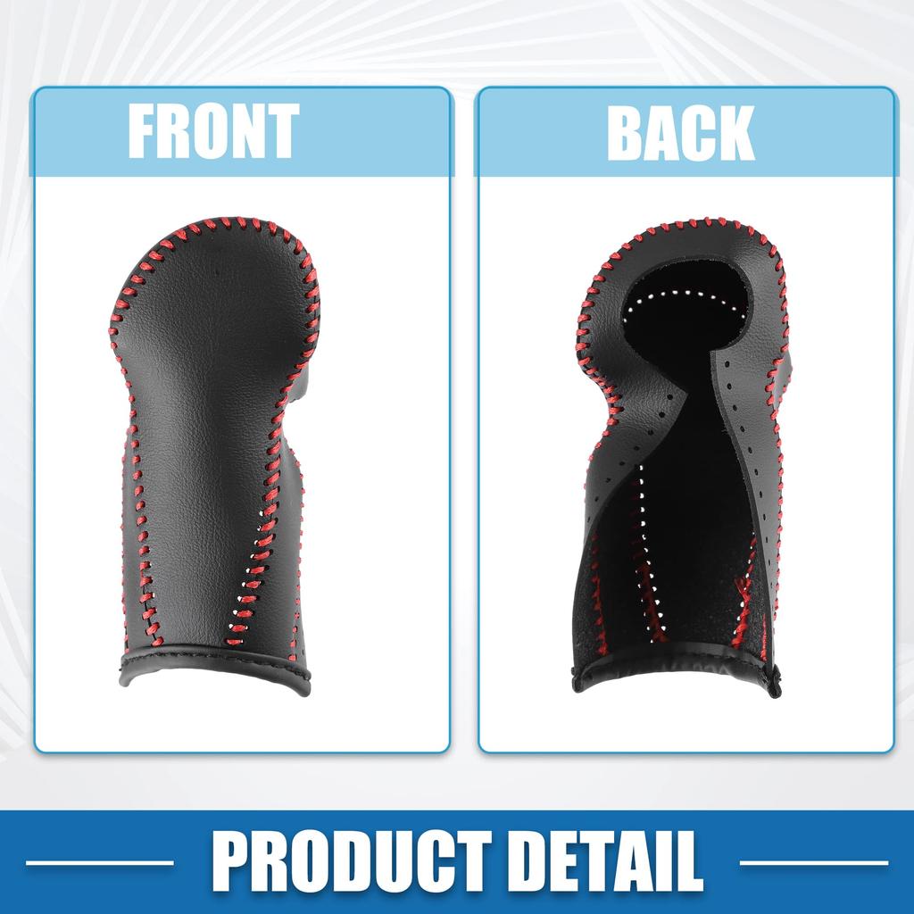 ABSOPRO Gear Shift Lever Automotive Interior Gear Shift Knob Trim for Honda 2017 2018 2019 2020 2021 Black Faux Leather with Red Line Cover, CR-V