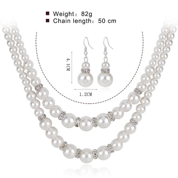 Elegant Double-Layer Pearl Necklace Set for Evening Events