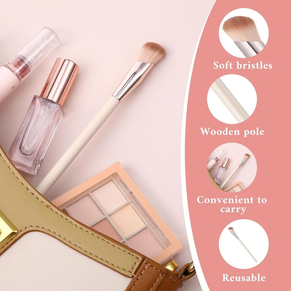 Concealer Brush, Angled Brightening Concealer Brush Nose Contour Brush Pink Small Makeup Brushes Face Contour Blending Brushes for Concealing