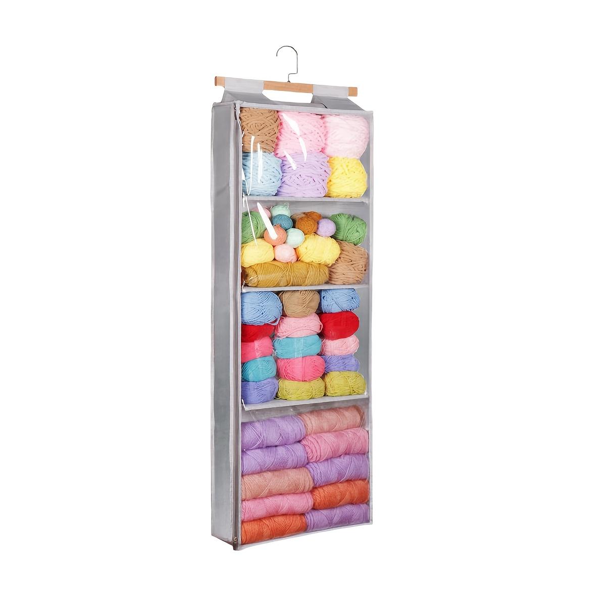 

4-Pocket Hanging Yarn Bag,Transparent Knitting Storage with Zipper.Organize Yarn,Hooks & Needles.Perfect Gift for Crochet Lovers білий