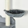 4 Piece Cat Shelf with Scratching Post, Wall-Mounted Cat Tree for Indoor Cat - Grey