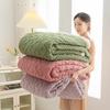 Jacquard Flannel Wool Nap Sofa Blanket Warm Breathable Sofa Blanket for Office Home Travel Soft Warm Blanket with Heat Retention