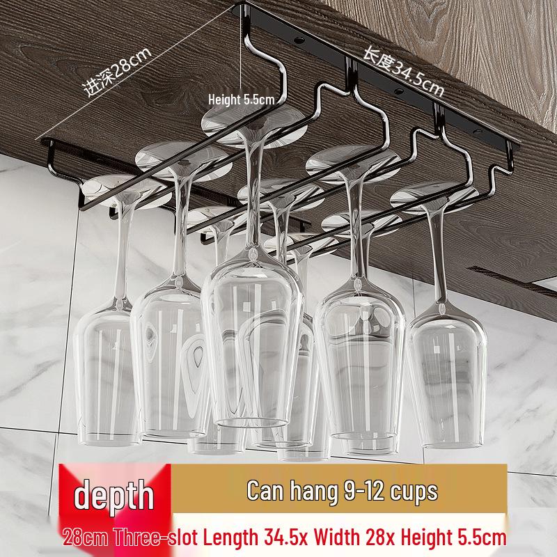Stainless Steel Hanging Wine Glass Rack for Upside-Down Storage