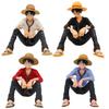 One Piece Anime Figure Luffy Sitting Position Action Model Collection Figurine Doll Toy For Birthday Christmas Gift PVC Poseable Articulated Scale