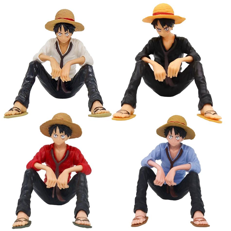One Piece Anime Figure Luffy Sitting Position Action Model Collection Figurine Doll Toy For Birthday Christmas Gift PVC Poseable Articulated Scale
