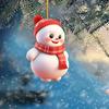 Christmas Ornament 2D Cartoon Snowman Shape Hanging Decoration with Lanyard Festive Atmosphere Christmas Decor