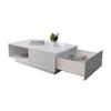 Modern Rectangular Coffee Table Tea Table Storage Living Room(White)
