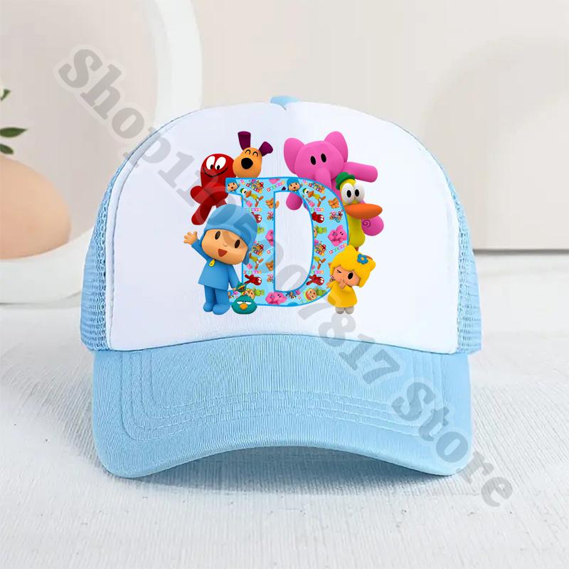 Kids Cartoon Cute Caps Summer Casual Sunbonnet Pocoyoed Anime Printed Baseball Cap for Boy Girl Children Hat Birthday Gifts