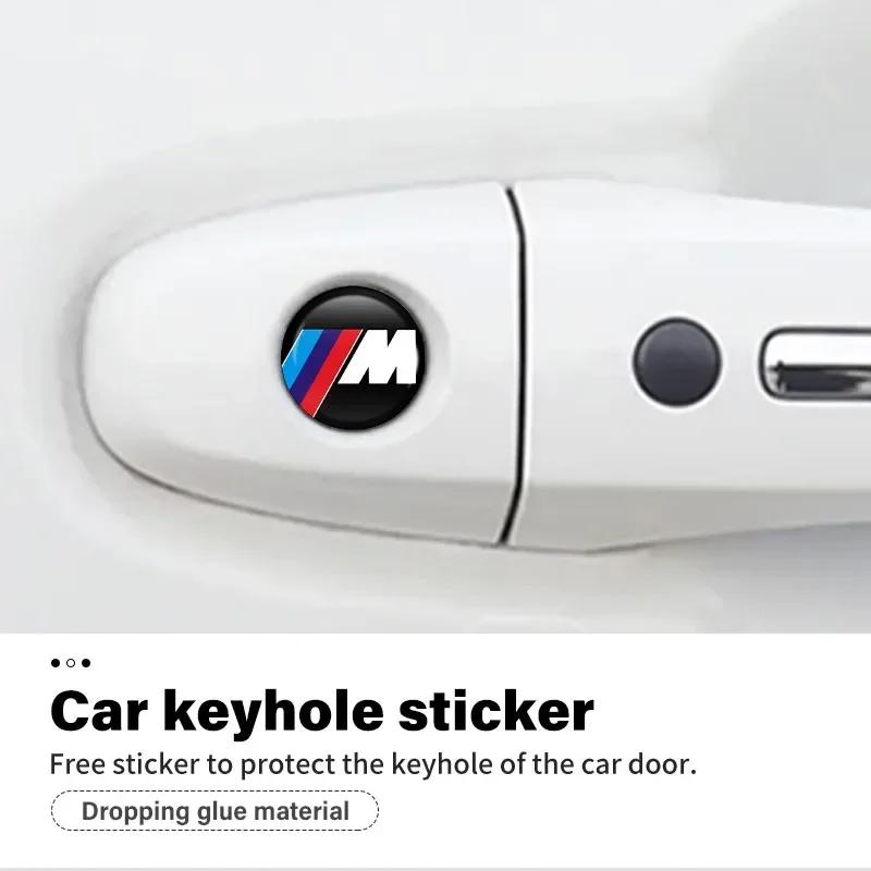 Hot 2025 2Pcs Car Lock Keyhole Decoration Protection Dustproof Decal For BMW M E30 E34 E36 E39 E46 E52 E53 E60 E61 E62 E70 E71 E