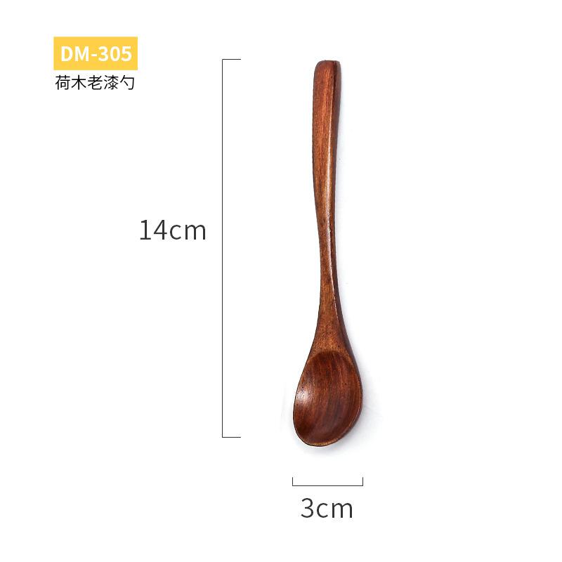 Wooden Spoon Children Cute Small Soup Spoon Dessert Cold Drink Spoon Honey Spoon Rice Spoon Girls Tableware