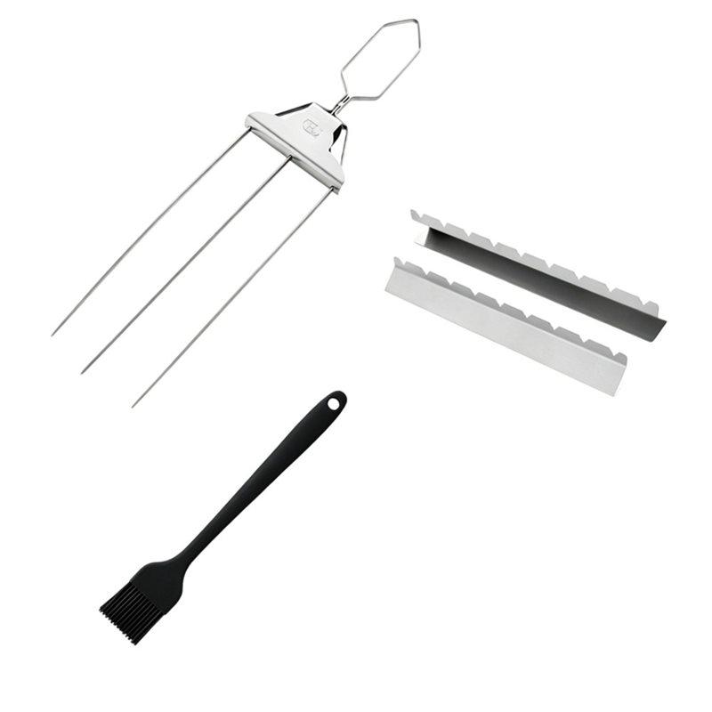 T02C!3-Way Grill Skewers, Outdoor BBQ Grill Accessories