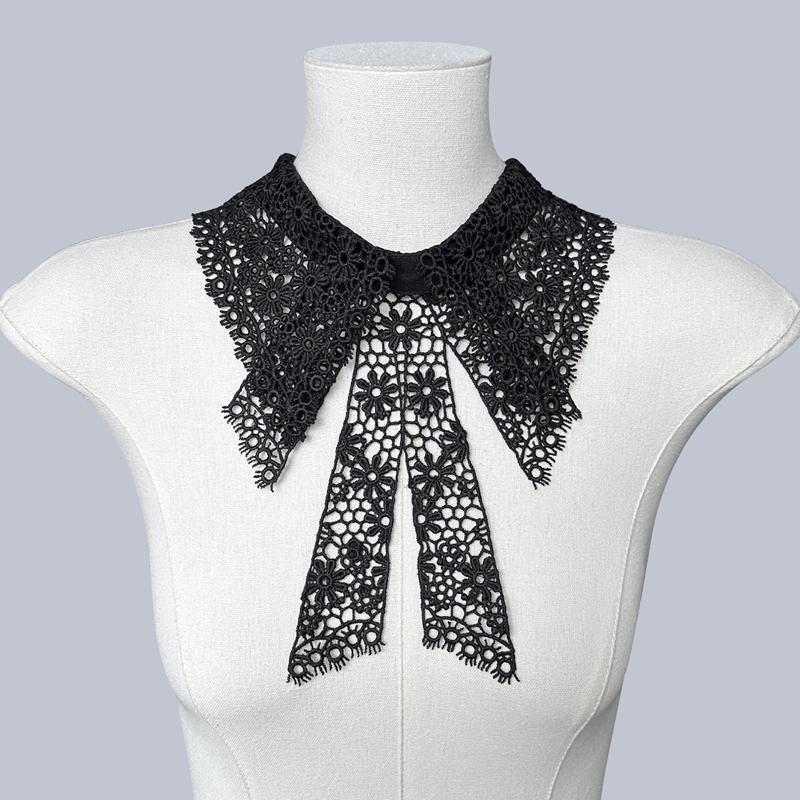 

Embroidered Hollow Out Floral Lapel Fake Collar Dress Shirt Sweater Shawl Wrap Detachable Decoration Collar Ladies Top Collars