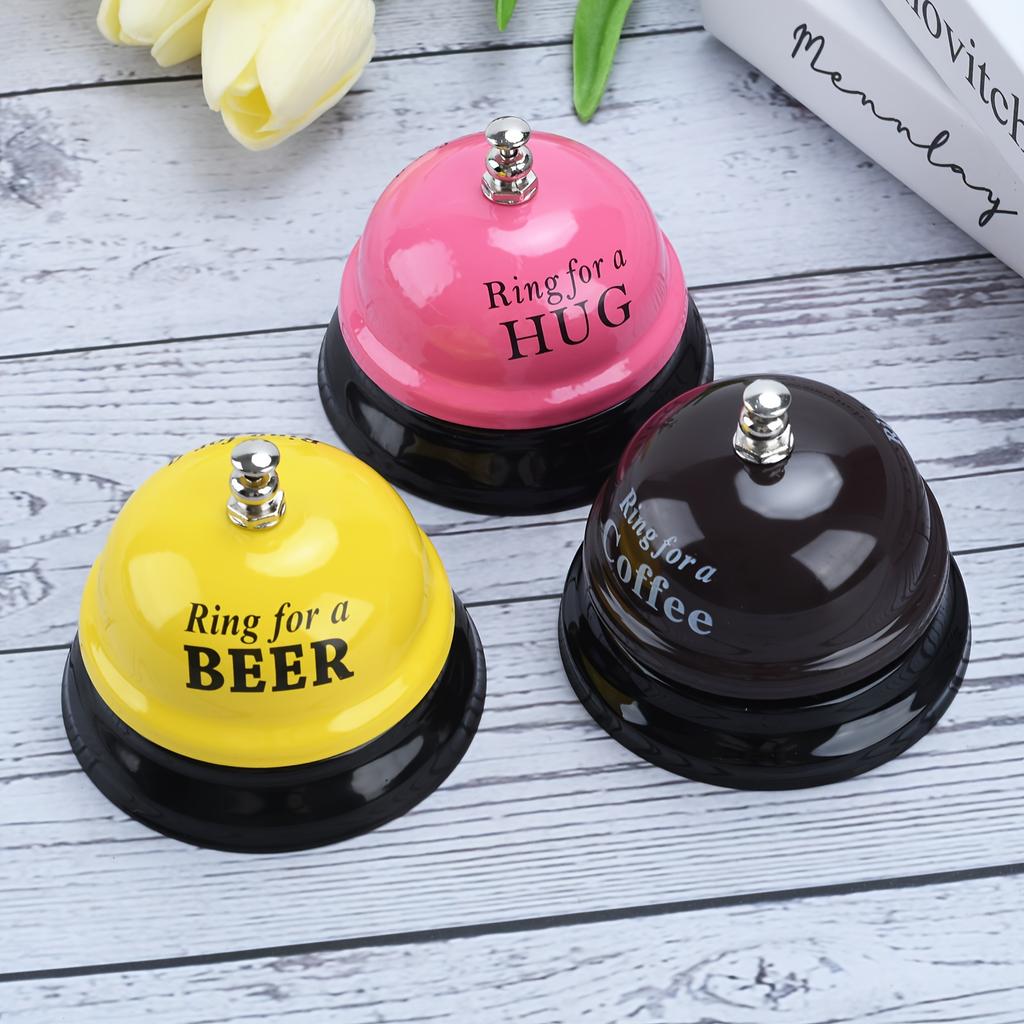 Unique Bell For Service Call Desk Crisp & Clear Sound Metal Service Bell for Kitchen Hotel Restaurant Bar Handheld Call Bell
